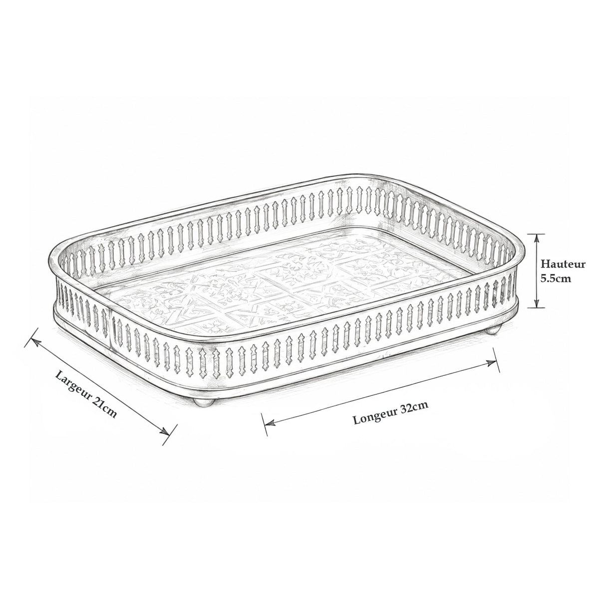 Plateau rectangulaire élégance