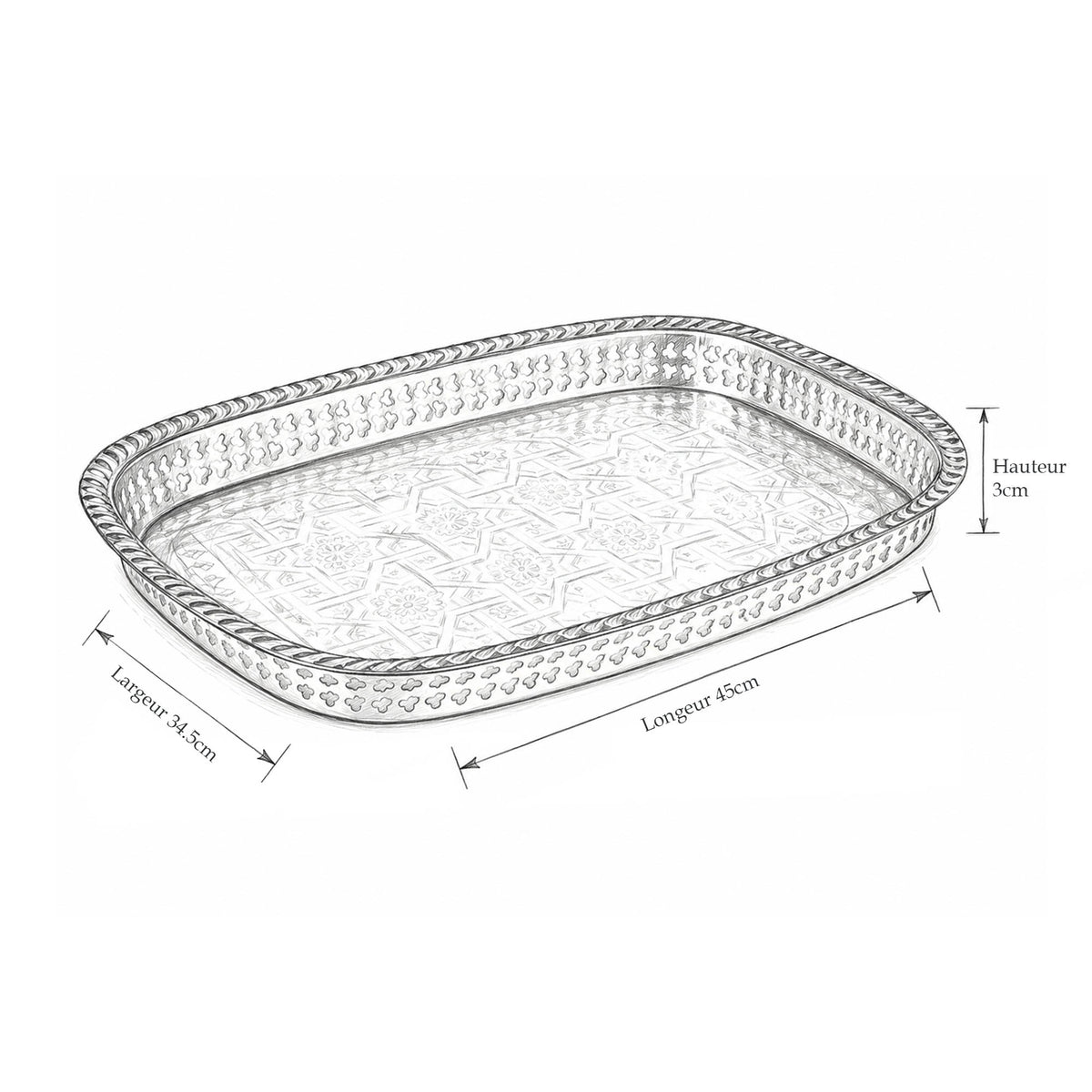 Grand Plateau classique rectangulaire