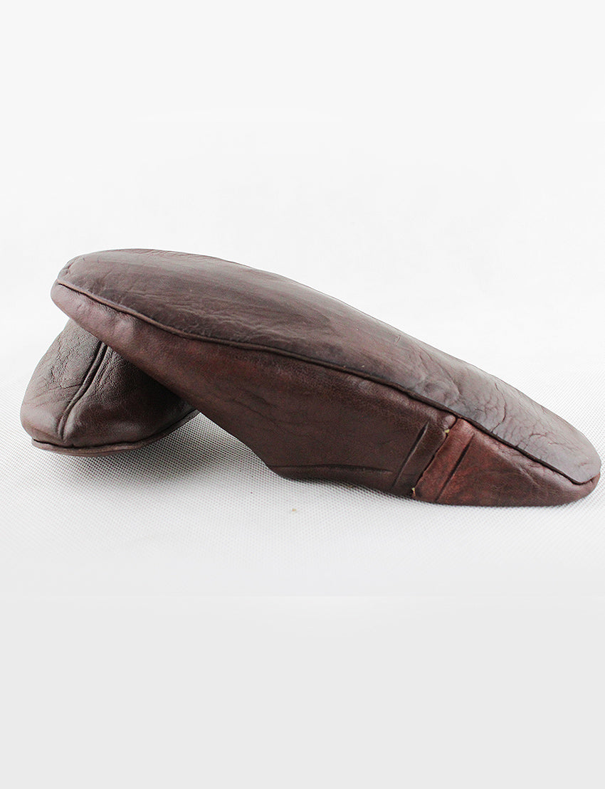 Babouche maison cuir marron