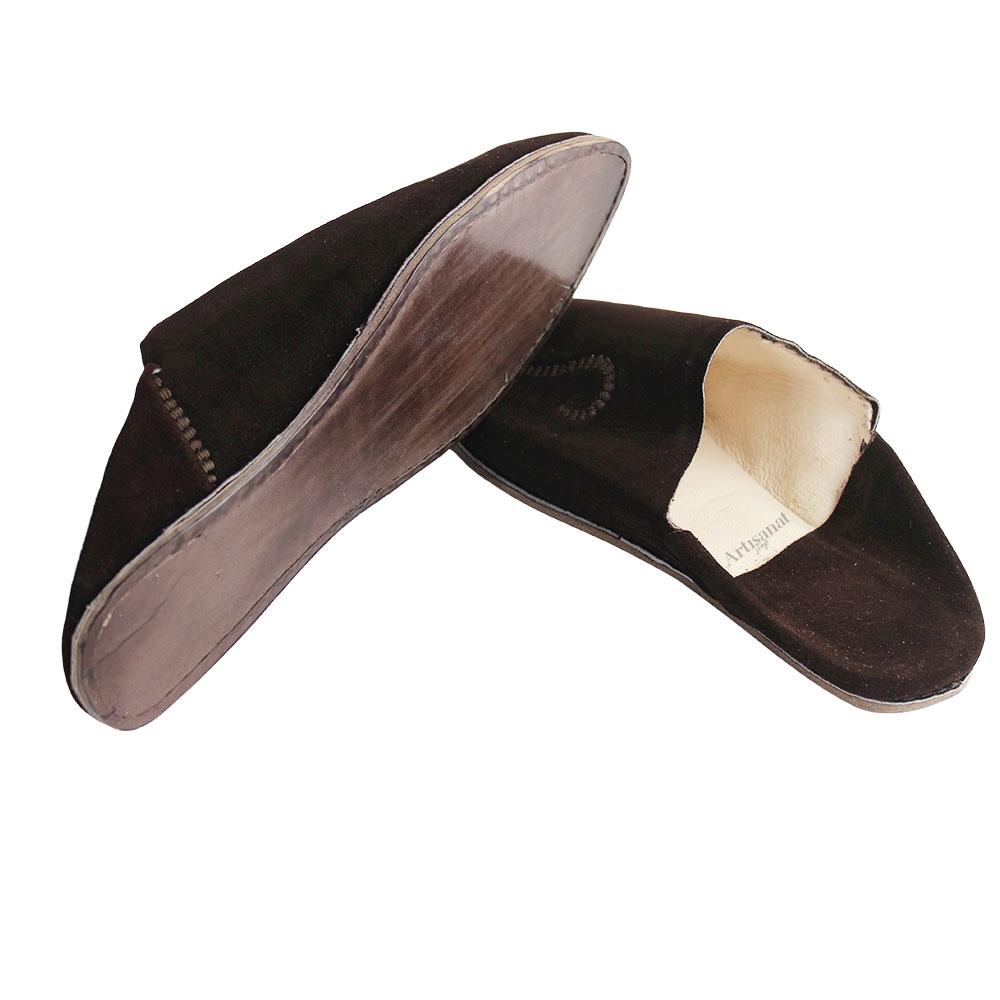 Babouche en daim Marron
