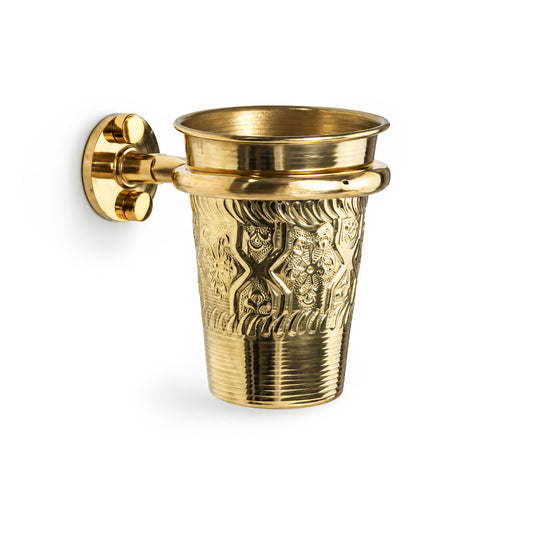 Vaso de pared para cepillos de dientes de latón