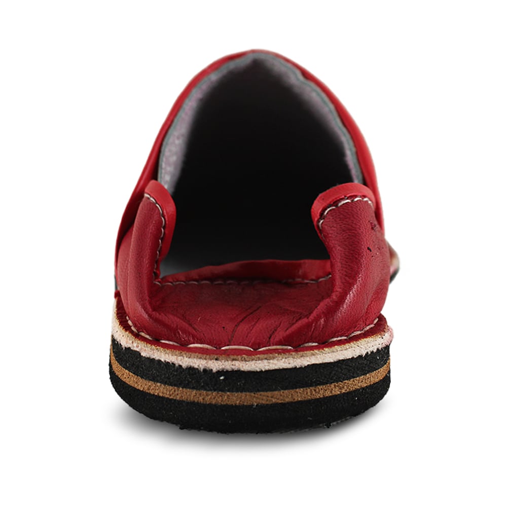 Babouche Berbère mule cuir Rouge