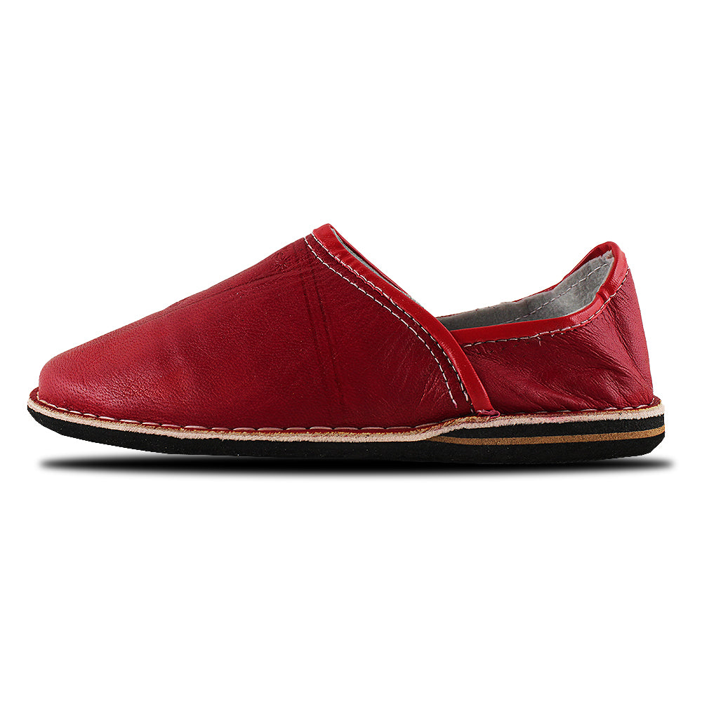 Babouche Berbère mule cuir Rouge