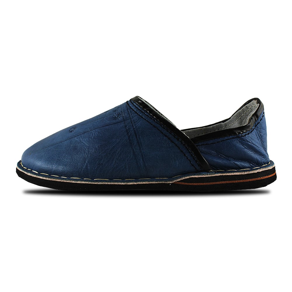 Babouche Berbère mule Bleu Jean