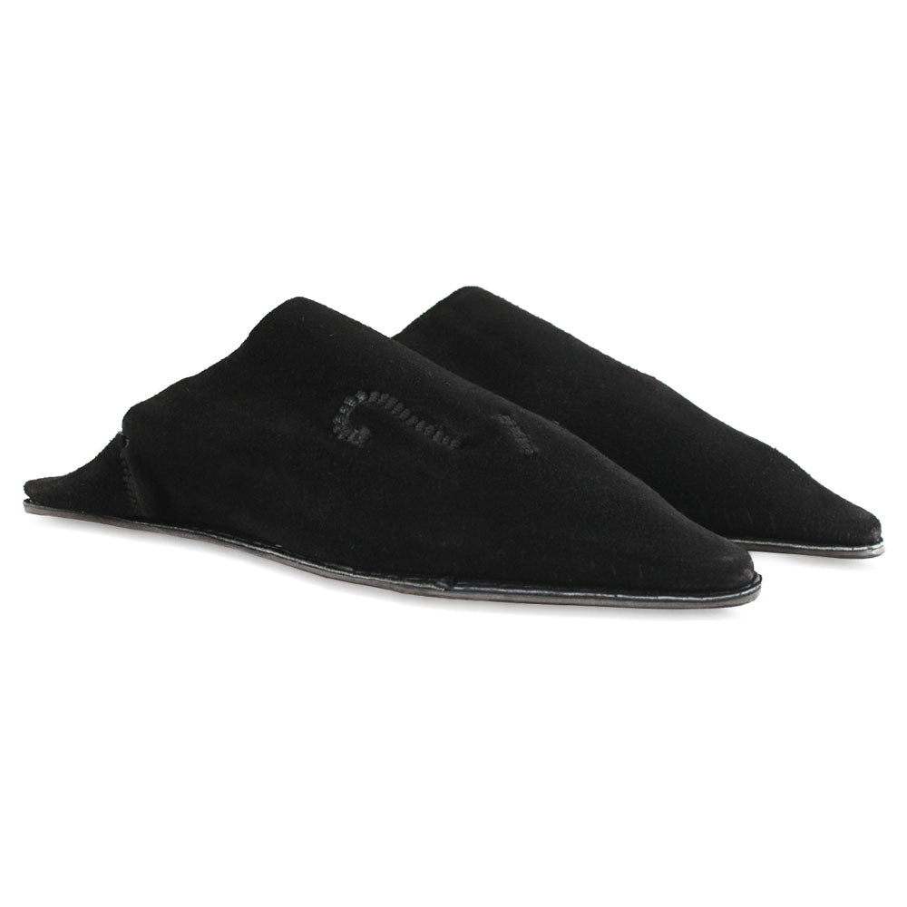 Babouche homme en daim noir
