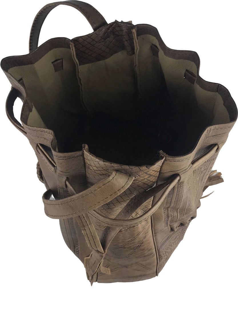 Sac boule en cuir