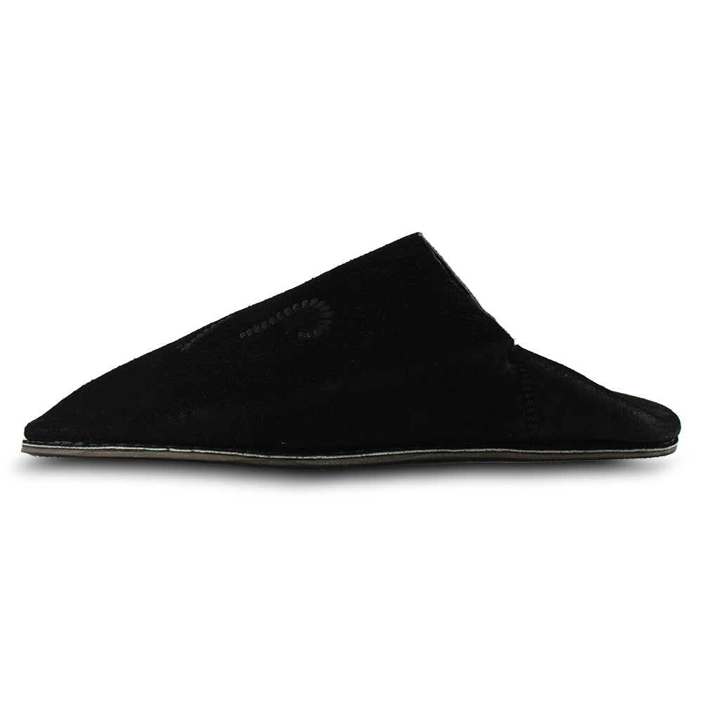 Babouche homme en daim noir