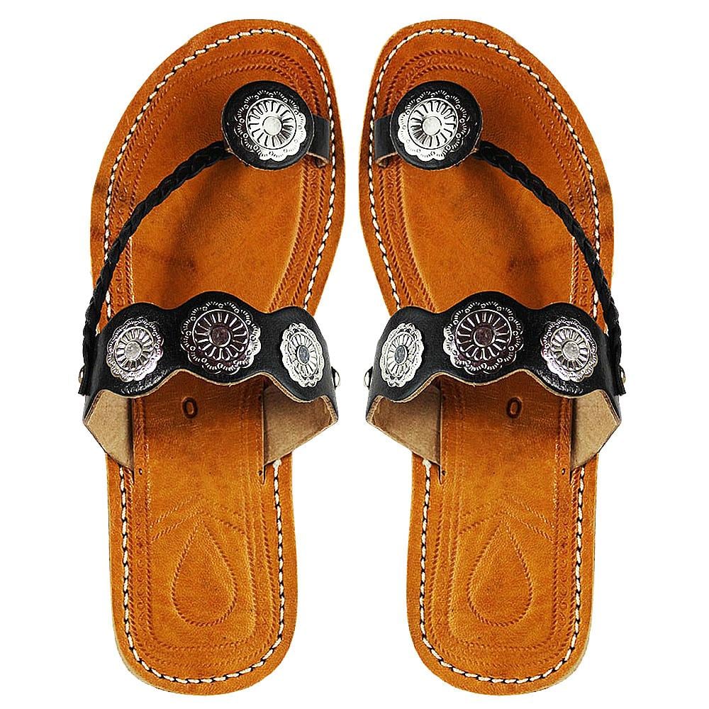 Sandale fantaisie cuir Noir