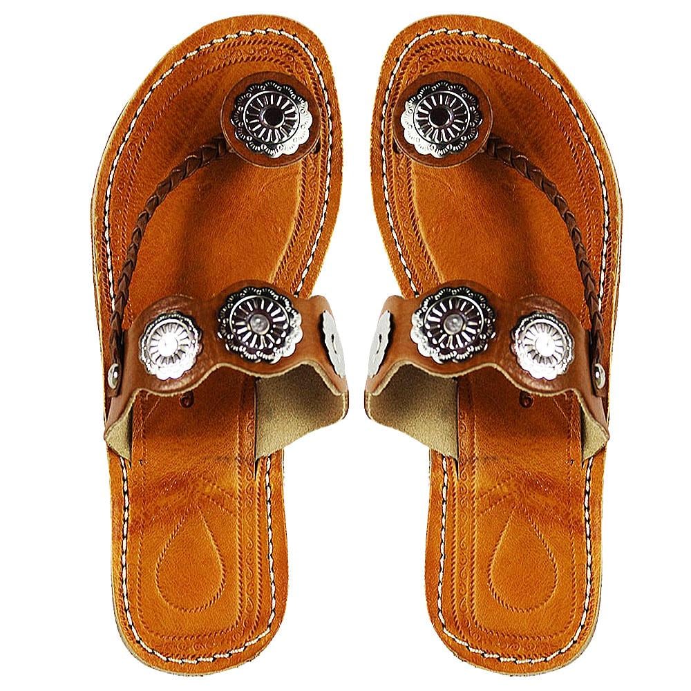 Sandale fantaisie cuir Marron