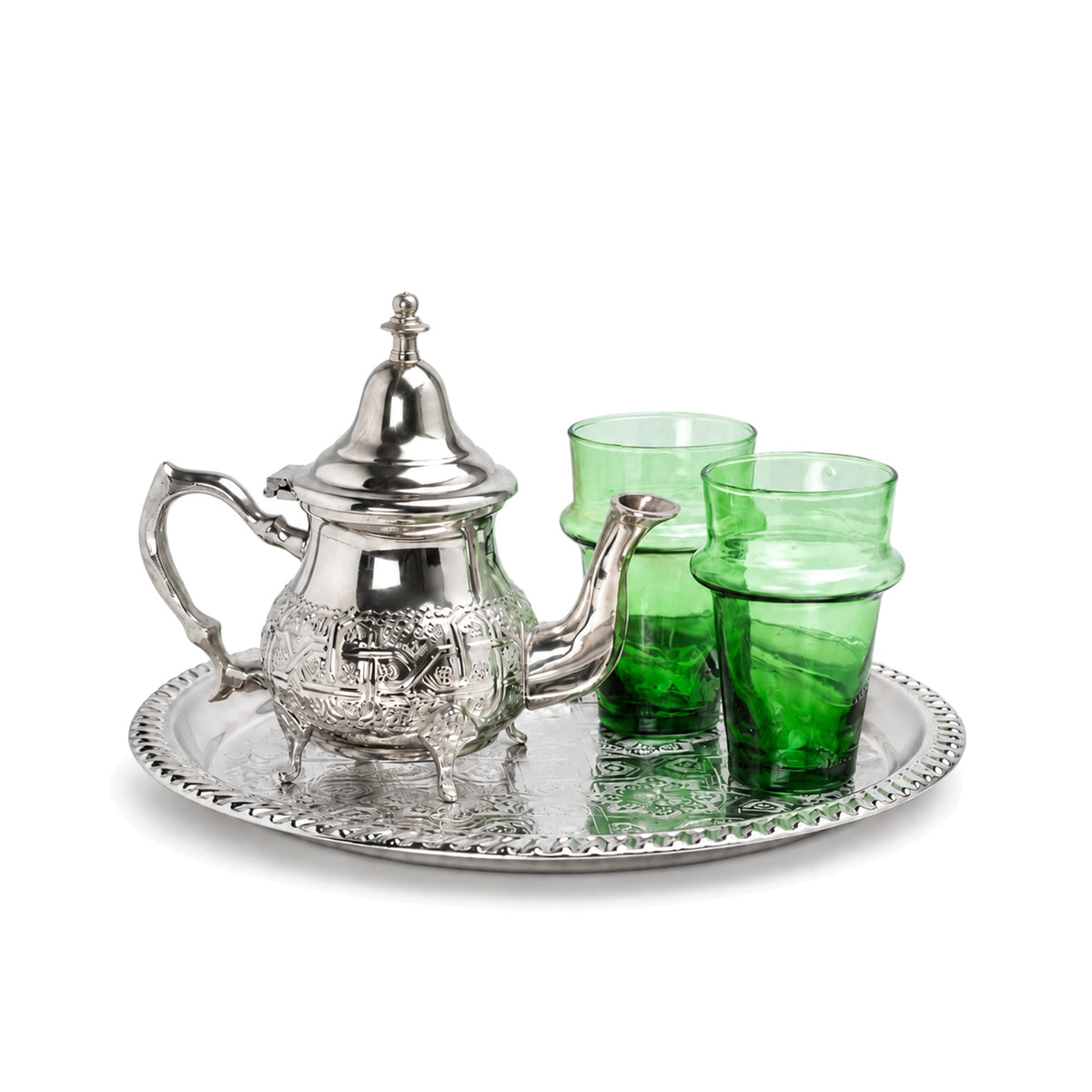 Pequeño servicio de té marroquí Esmeralda