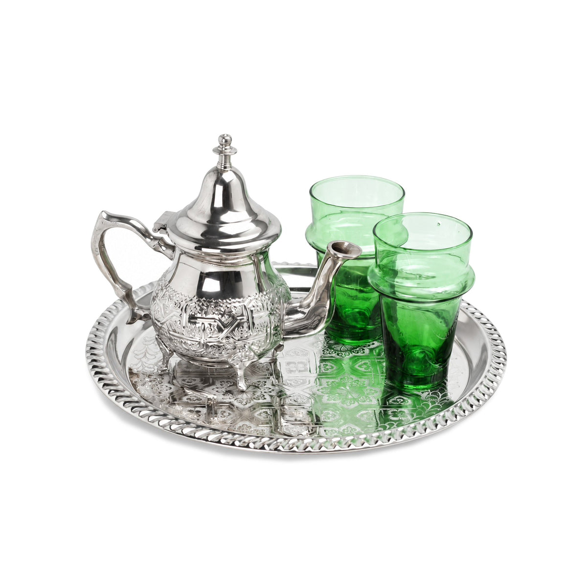 Pequeño servicio de té marroquí Esmeralda